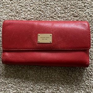 Red Leather Michael Kors Wallet